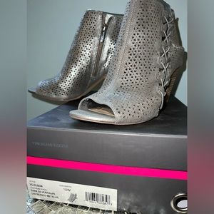 Vince Camuto Dark Silver Peep Toe Heels
